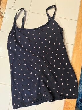 H&M Navy Blue Spaghetti Strap Floral Cami